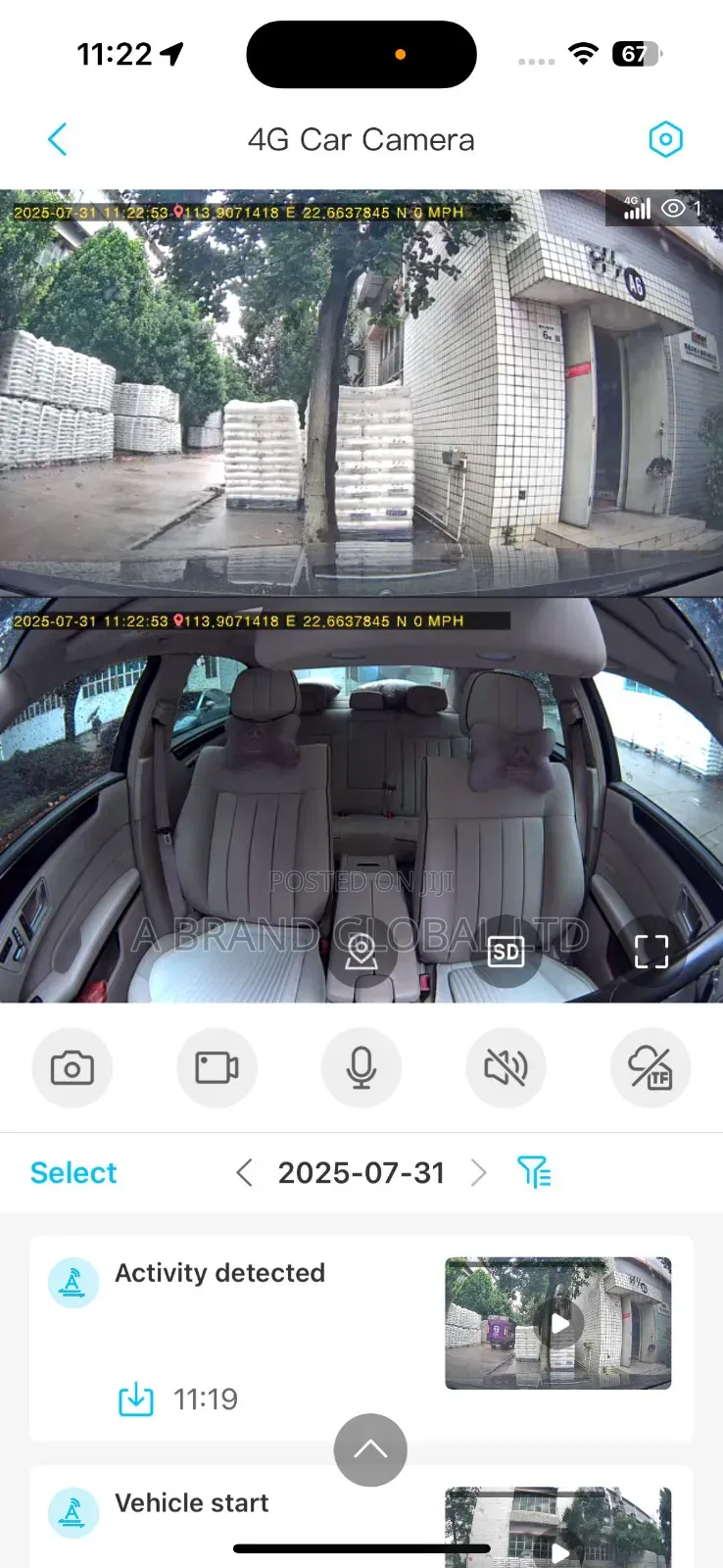 4g Dual Lens Security Dashcam Camera