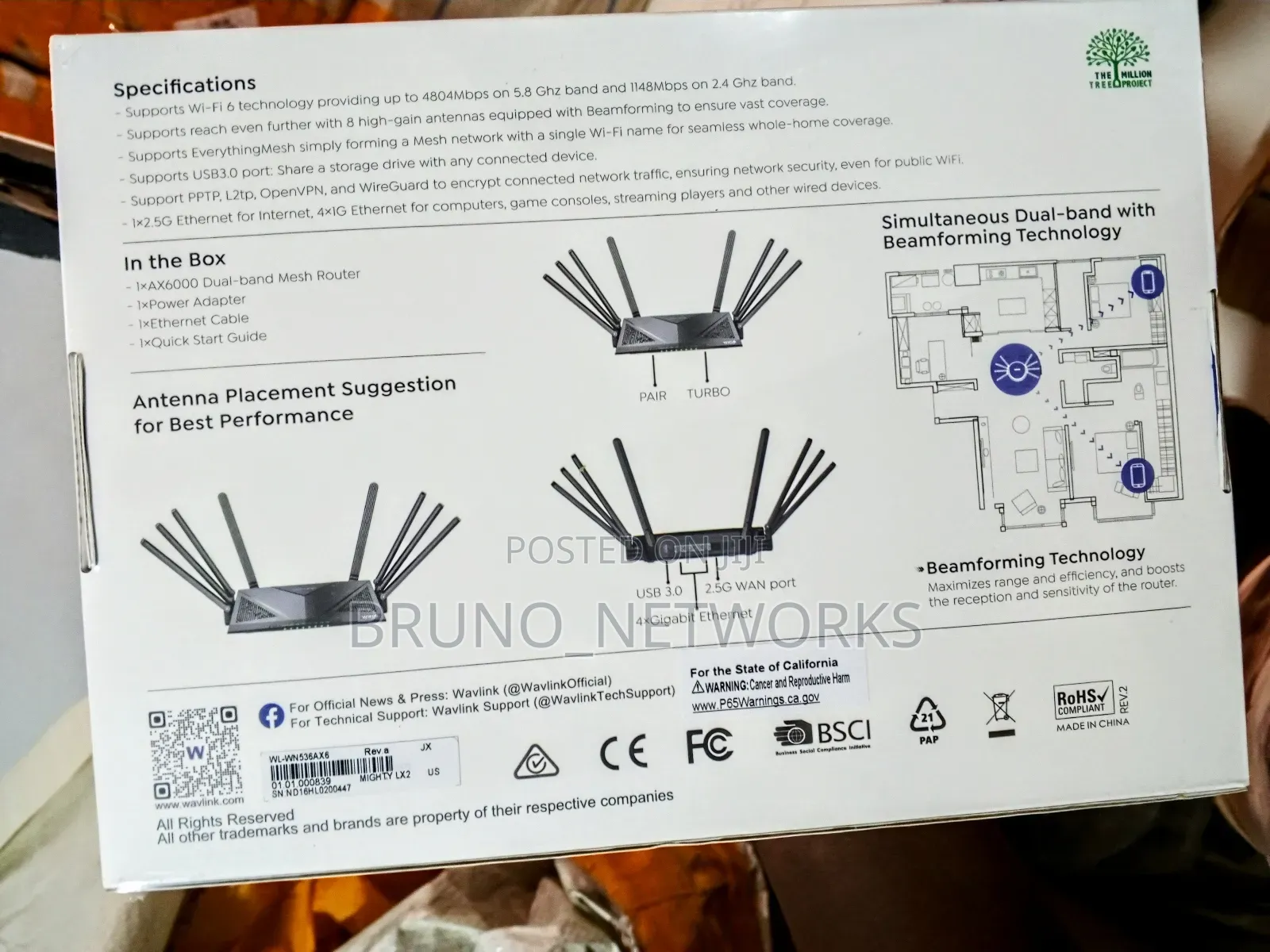 Wavlink Ax6000 Dual Band Mesh Router | Mighty- Lx2 | Portable Wifi