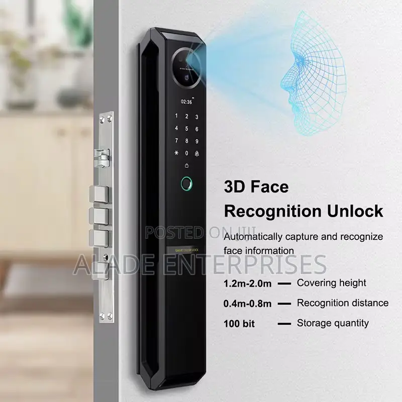 Intelligent Electronic 3d Face Fingerprint Smart Door Lock With Camera