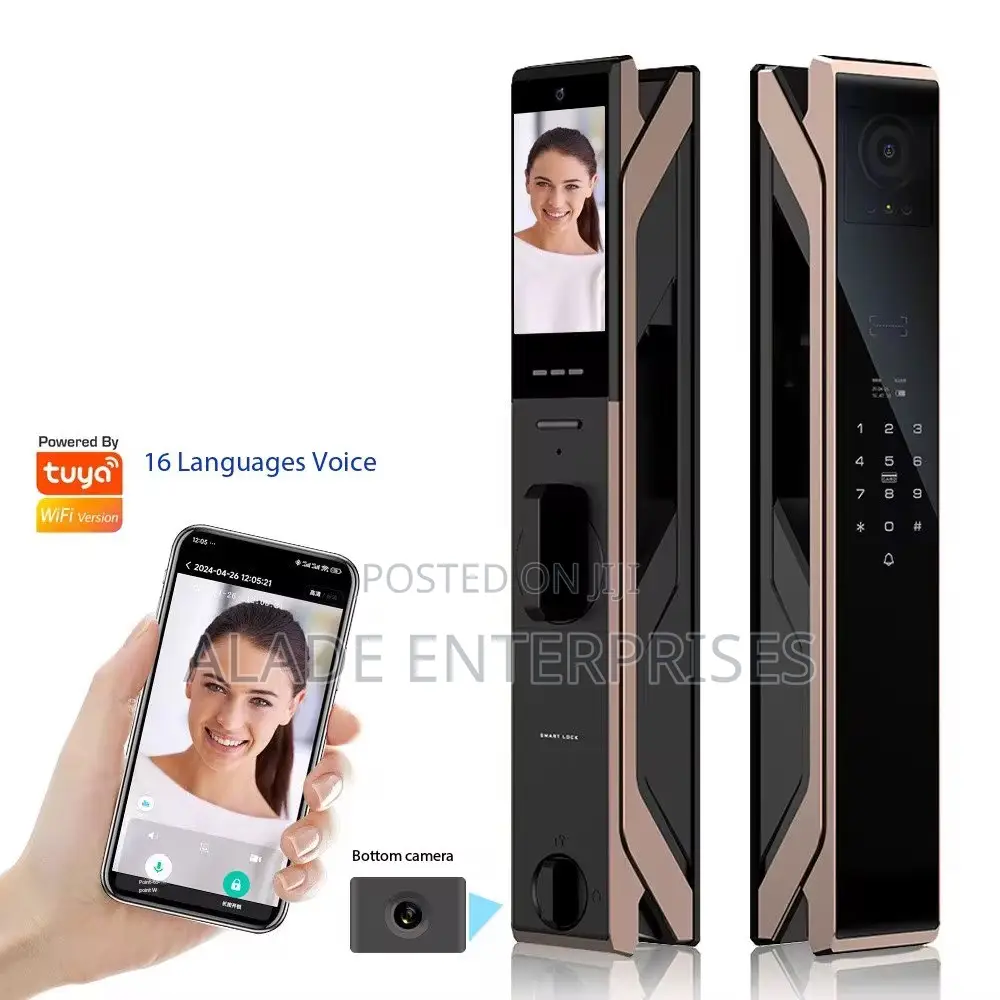 3 Cameras Fully Automatic Smart Lock Tuya Wifi Biometric 3d Face Key