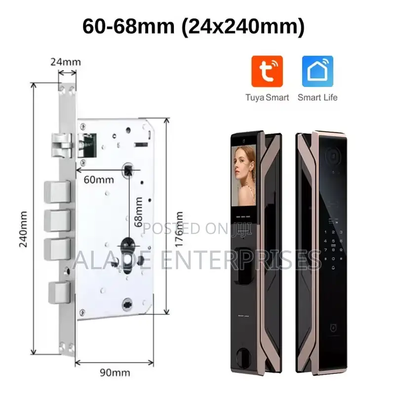 3 Cameras Fully Automatic Smart Lock Tuya Wifi Biometric 3d Face Key