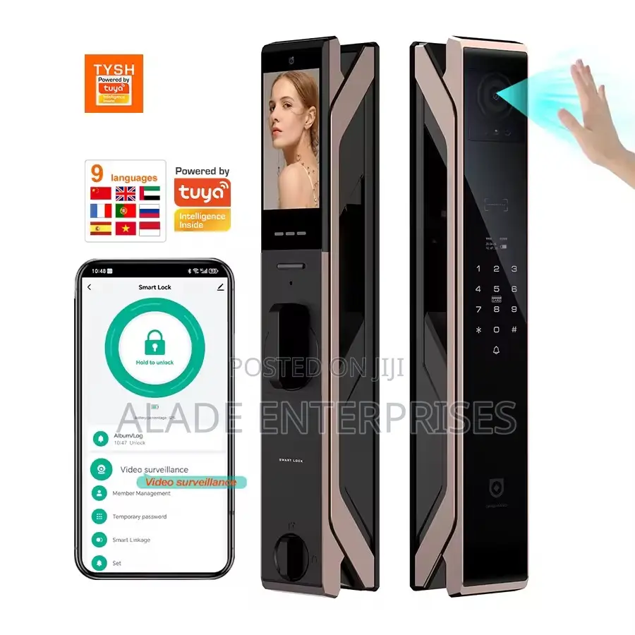 3 Cameras Fully Automatic Smart Lock Tuya Wifi Biometric 3d Face Key