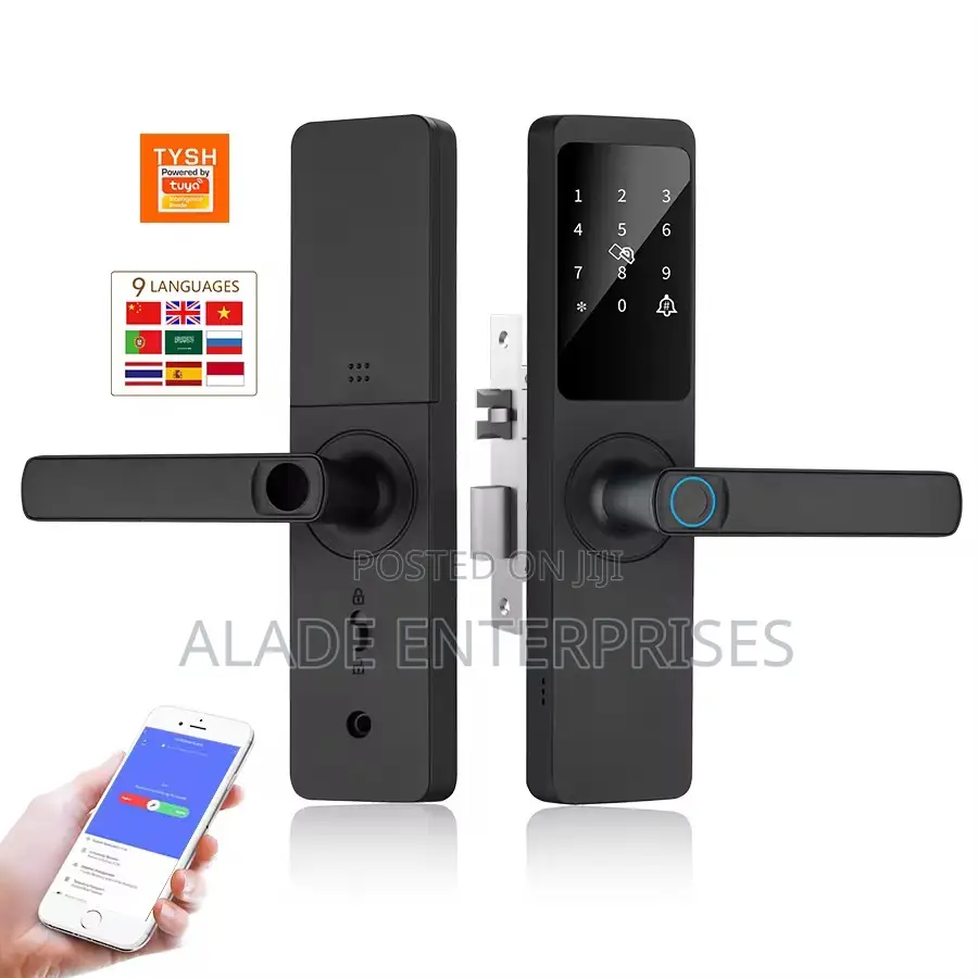 Smart Key Door Handle Digital Fingerprint Door Lock For Bedroom Home