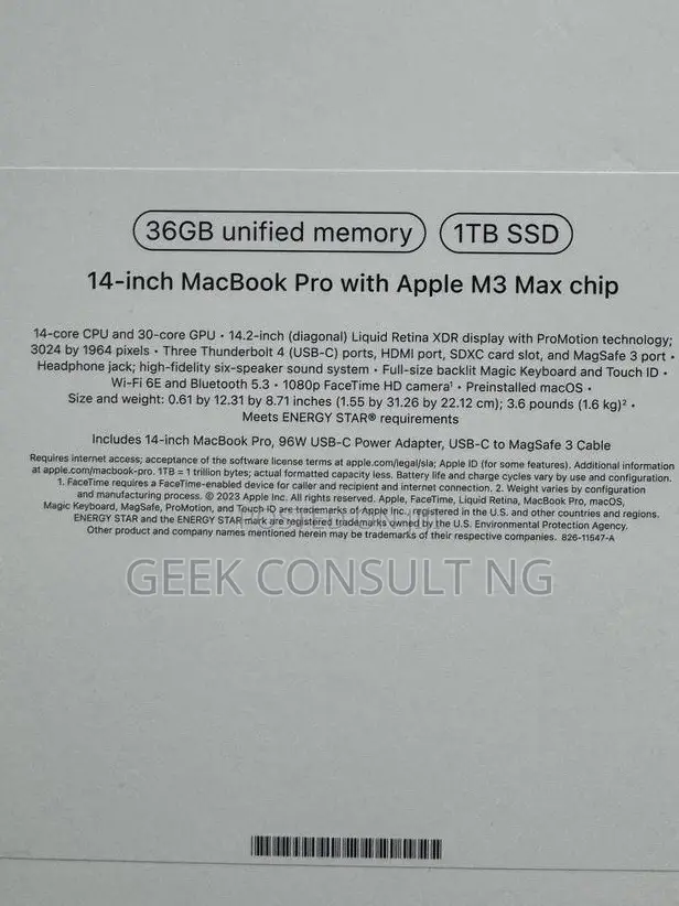 Laptop Apple MacBook Pro 2024 M4 Max 14-inch 36GB Apple M3 Max SSD 1T
