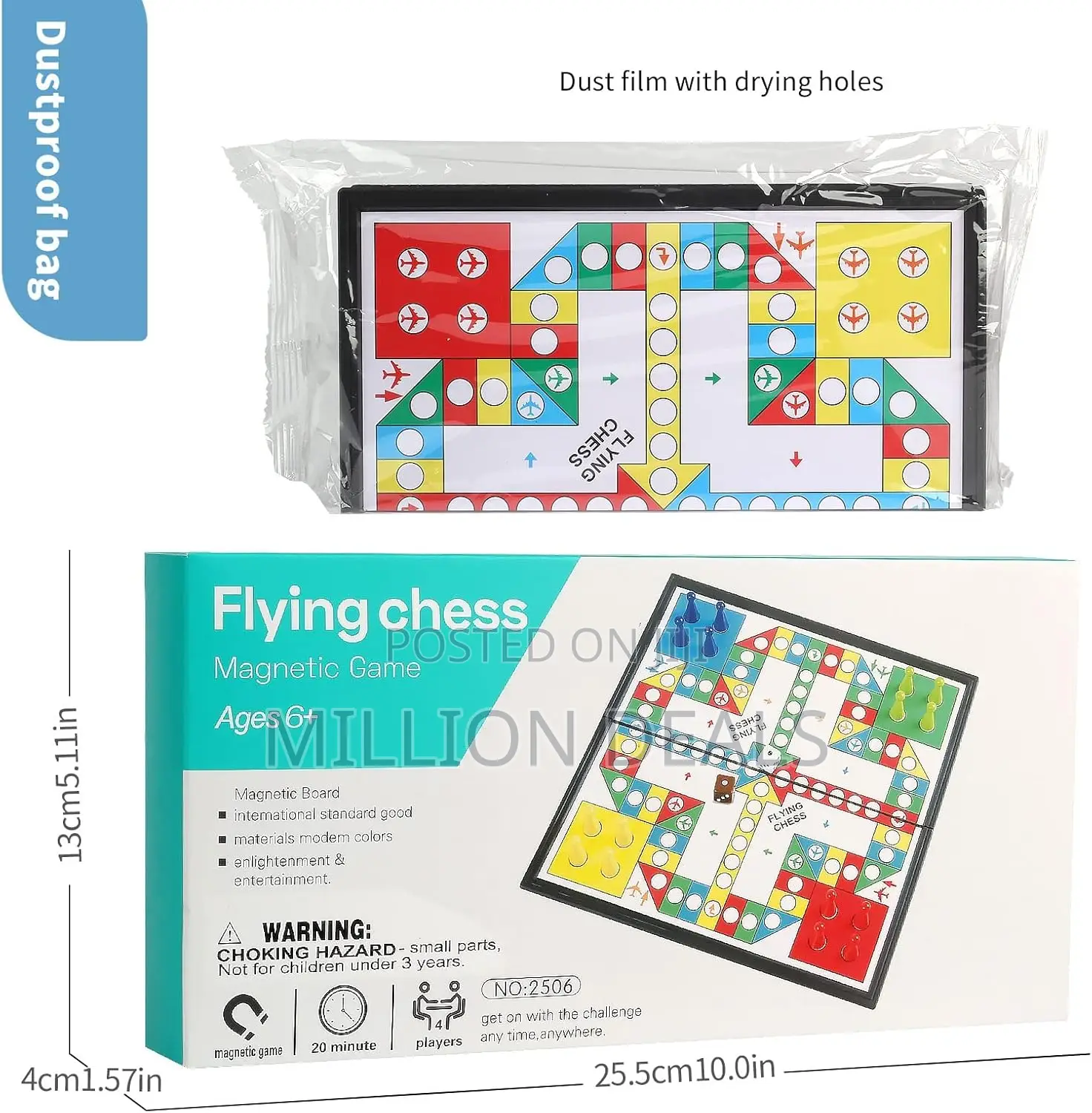 Foldable Magnetic Flying Chess Portable Board Game Set