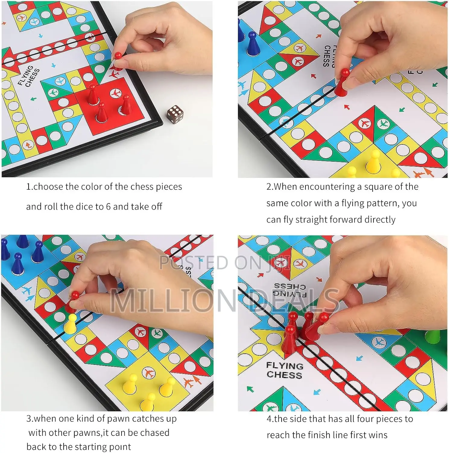 Foldable Magnetic Flying Chess Portable Board Game Set