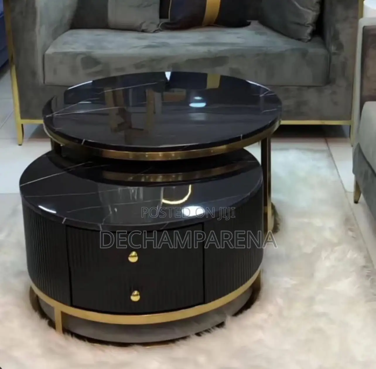 Marble Top 1+1 Center Table , 2 Drawers
