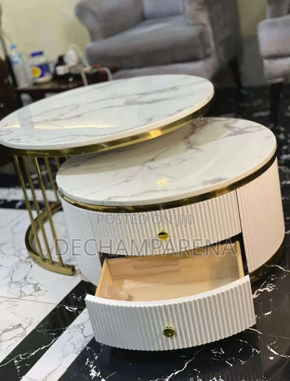 Marble Top 1+1 Center Table , 2 Drawers