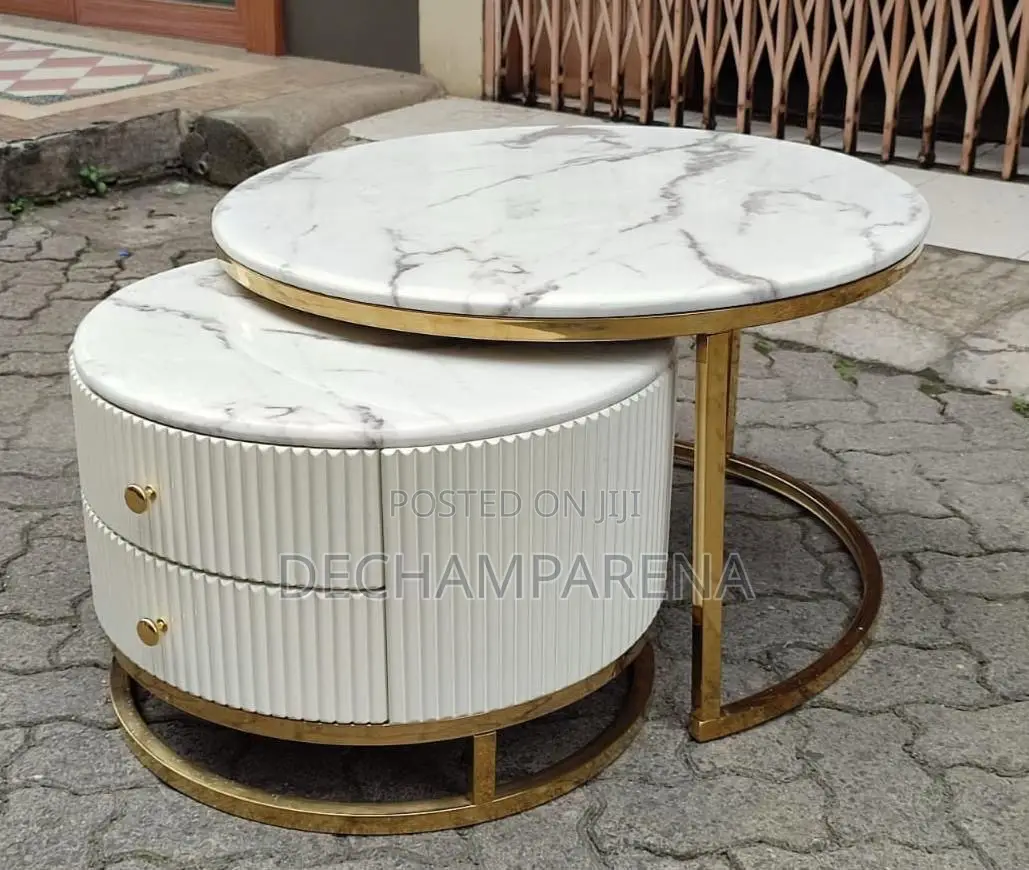 Marble Top 1+1 Center Table , 2 Drawers