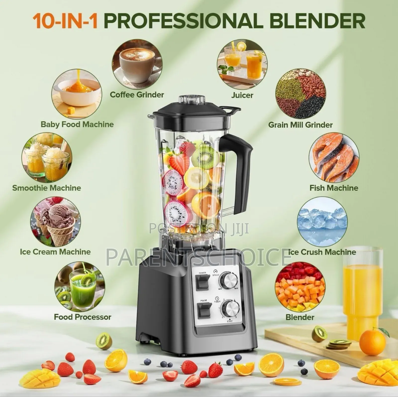 Hoffmans Metallic Heavy Duty Commercial Bottle Crusher Blender 2.2l