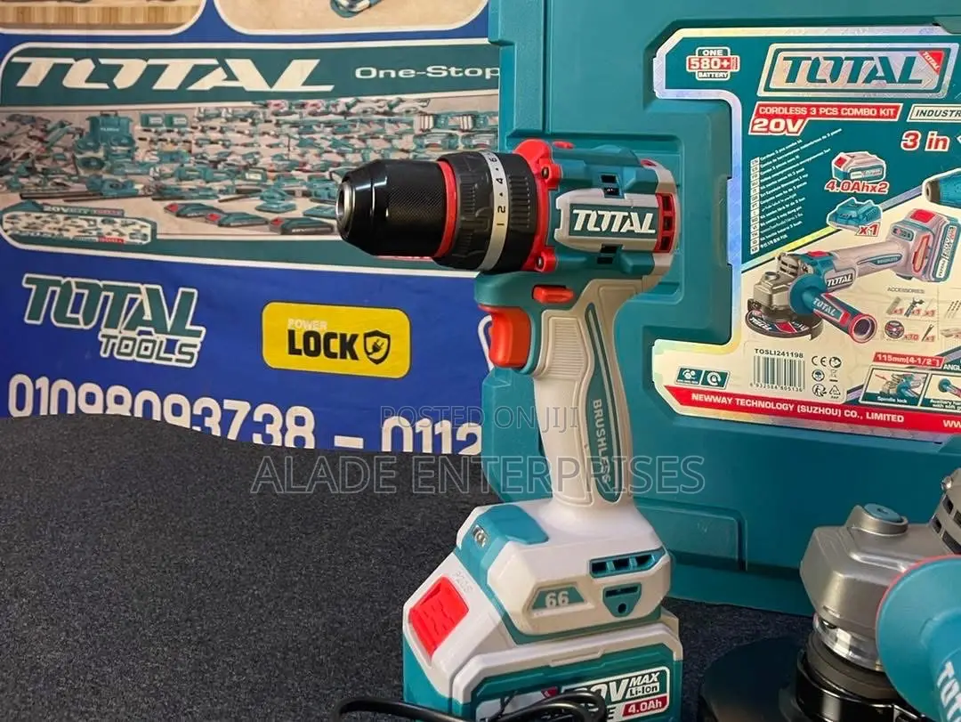Total 3in1 Combo Kit Rotary Hammer 26mm,Angle Grinder,66nm Impact Dril