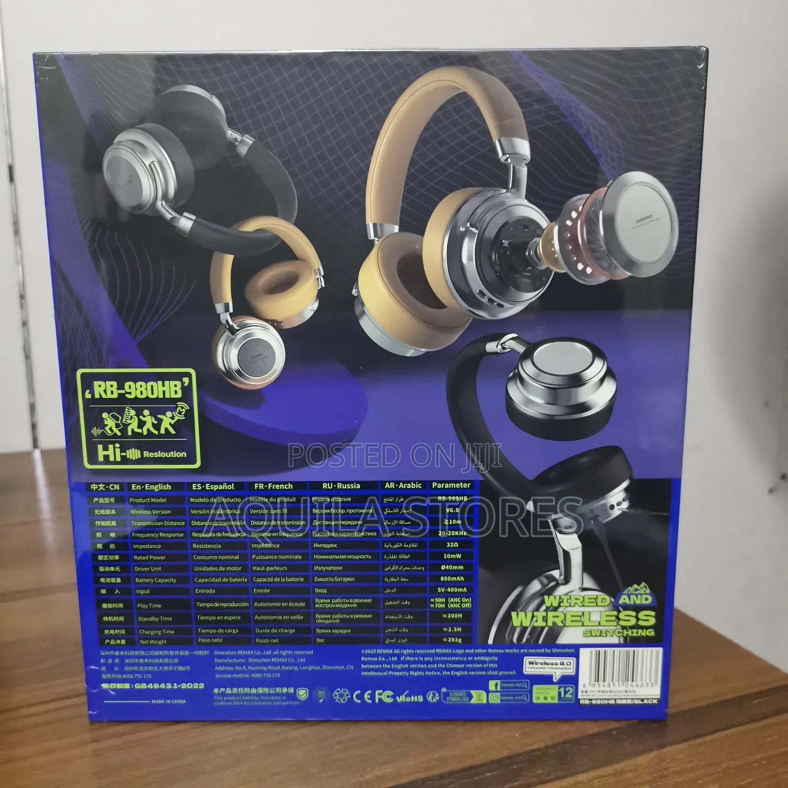 Remax Rb-980hb Metal Wireless Headphone.