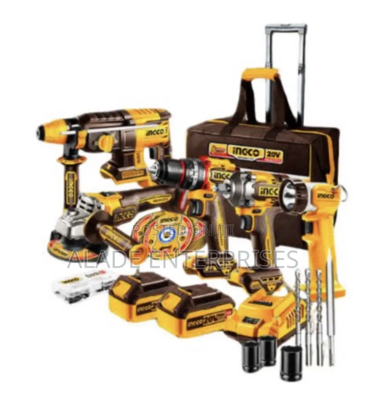 Ingco 20v 5 In1 Pcs Cordless Industrial Combo Kit