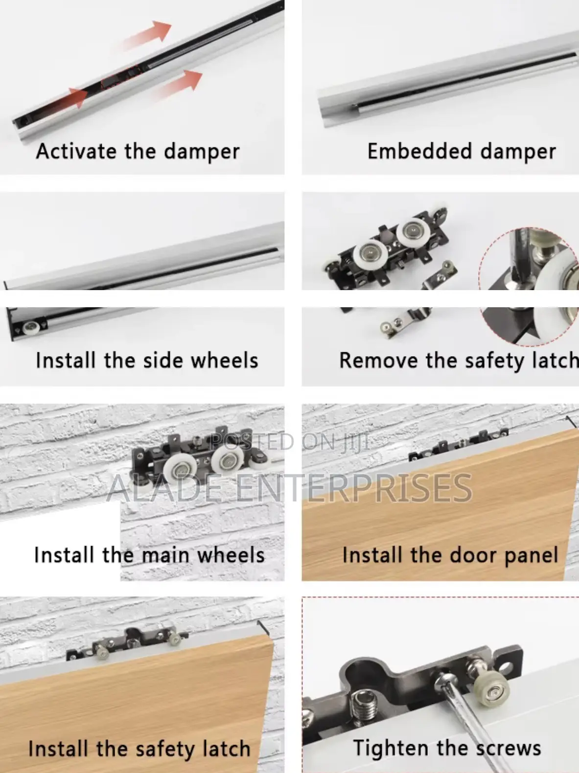 1.2m Modern Soft Closing Wooden Ghost Door Sliding Roller Hardware