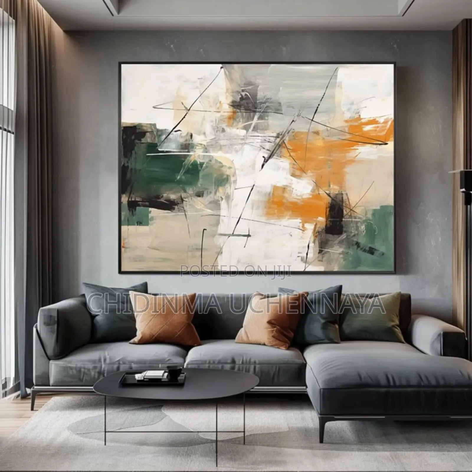 Abstract Oil Printing on Canvas