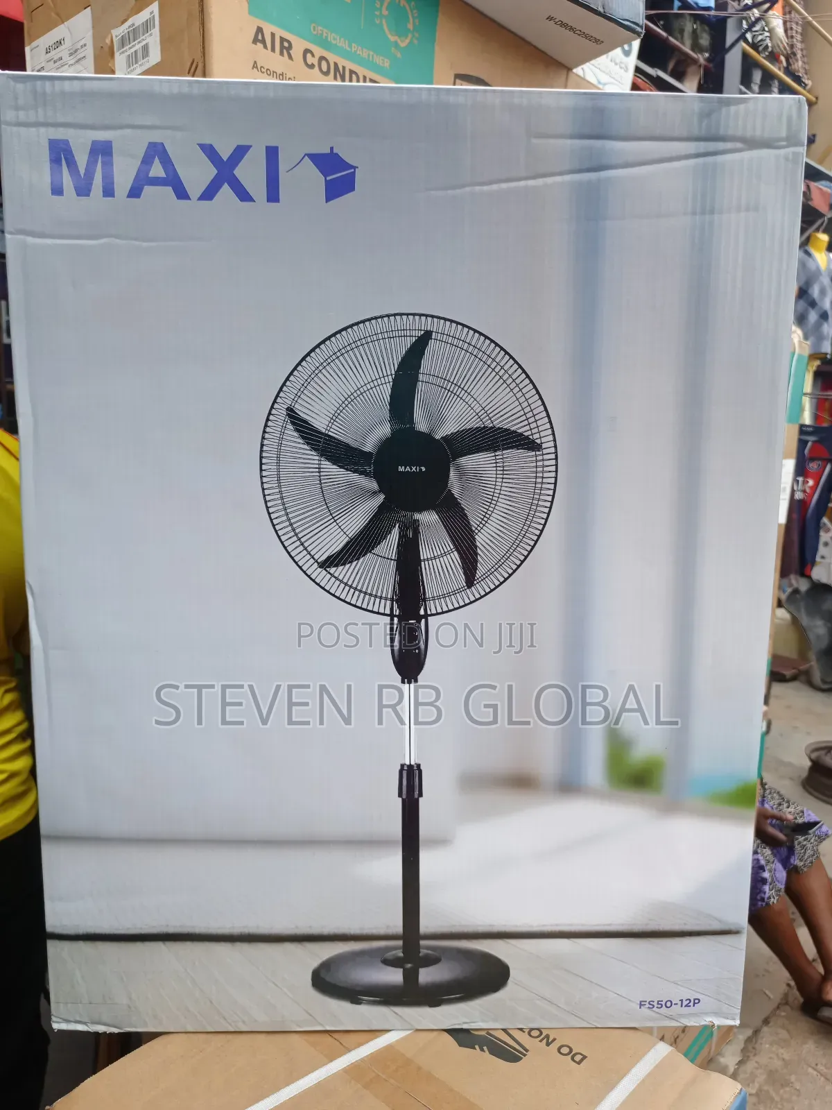 Maxi 20-Inch Standing Fan – Model Fan 50-12p-B (Black)