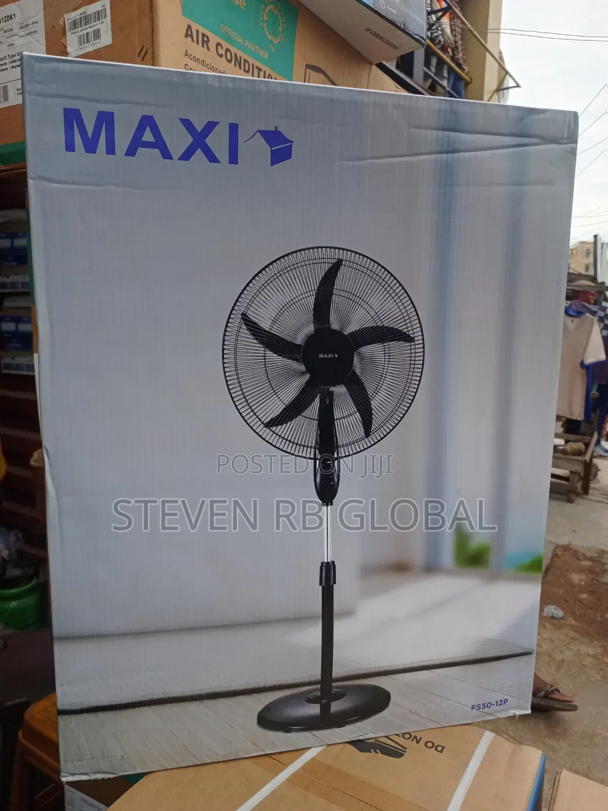 Maxi 20-Inch Standing Fan – Model Fan 50-12p-B (Black)