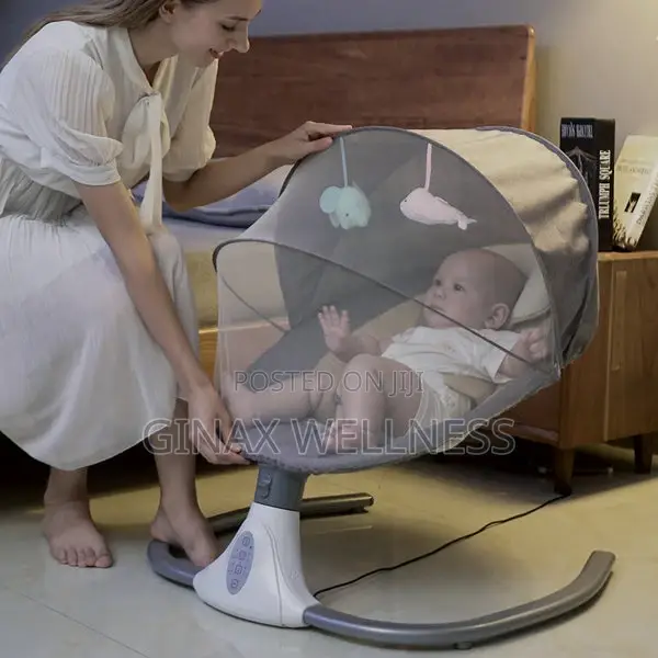Smart Electric Baby Swing With Remote, Bluetooth Mosquito Net