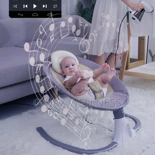 Smart Electric Baby Swing With Remote, Bluetooth Mosquito Net