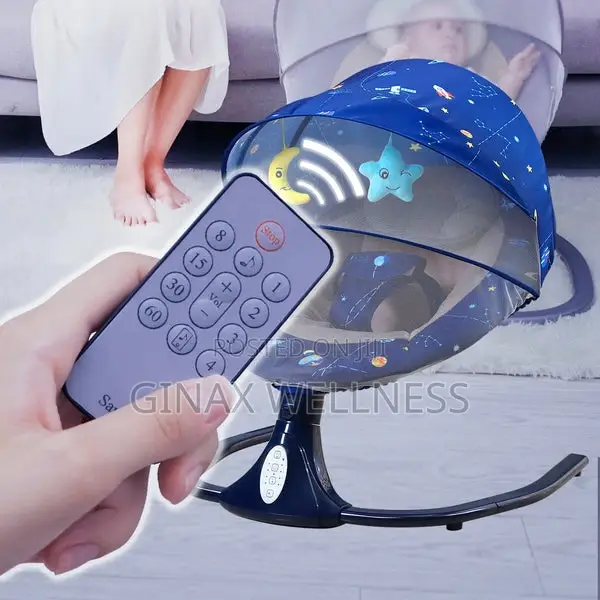 Smart Electric Baby Swing With Remote, Bluetooth Mosquito Net