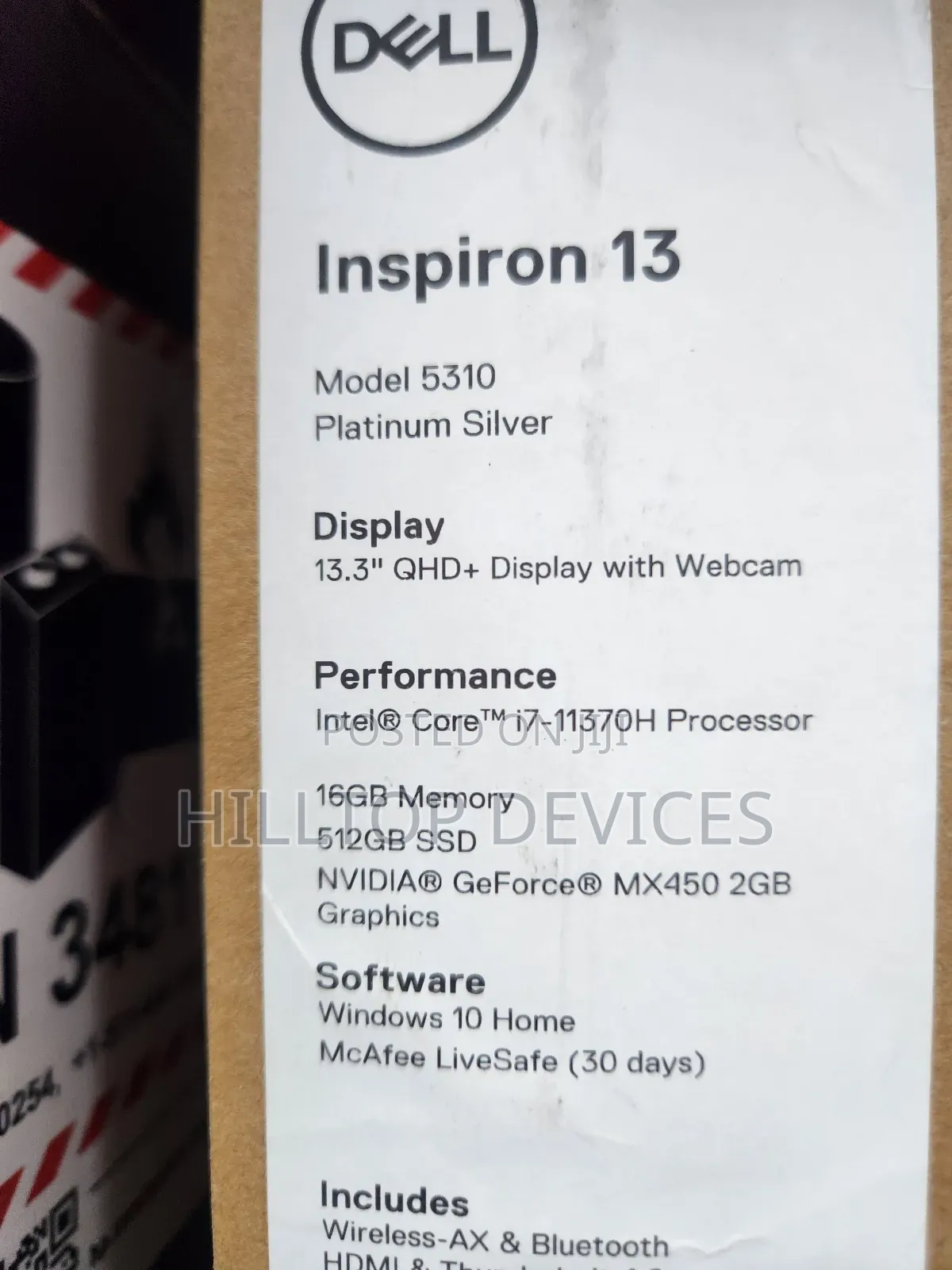 New Laptop Dell Inspiron 13 5000 16GB Intel Core i7 SSD 512GB