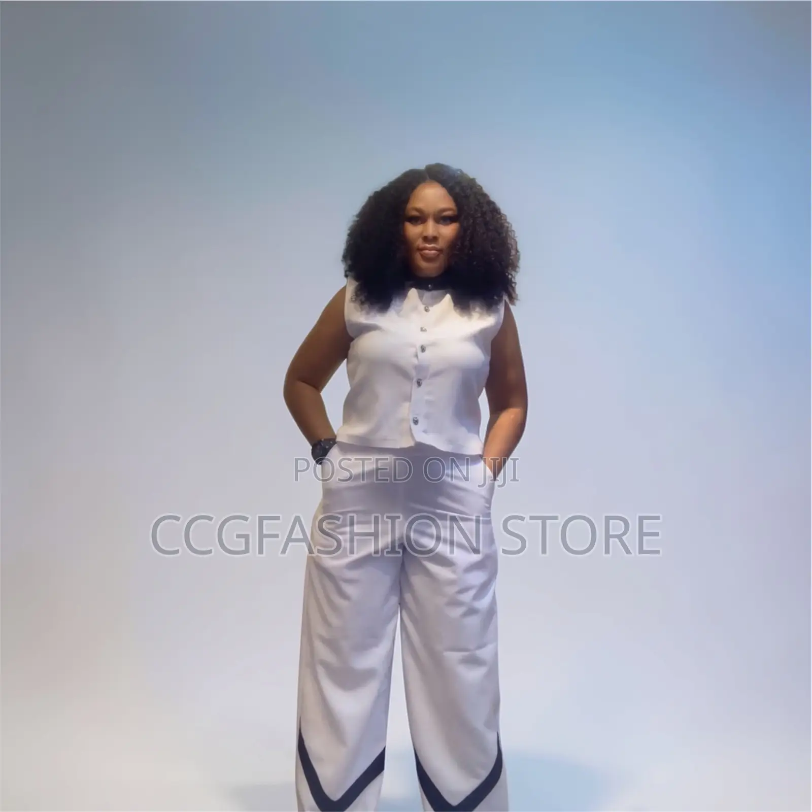 White Trousers and Top Set