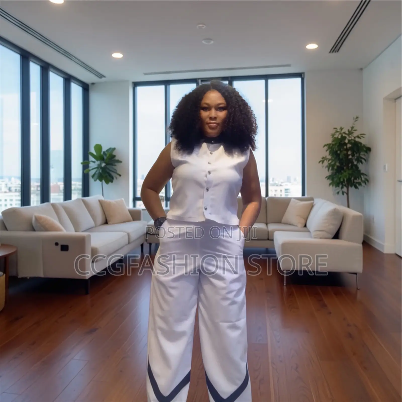 White Trousers and Top Set