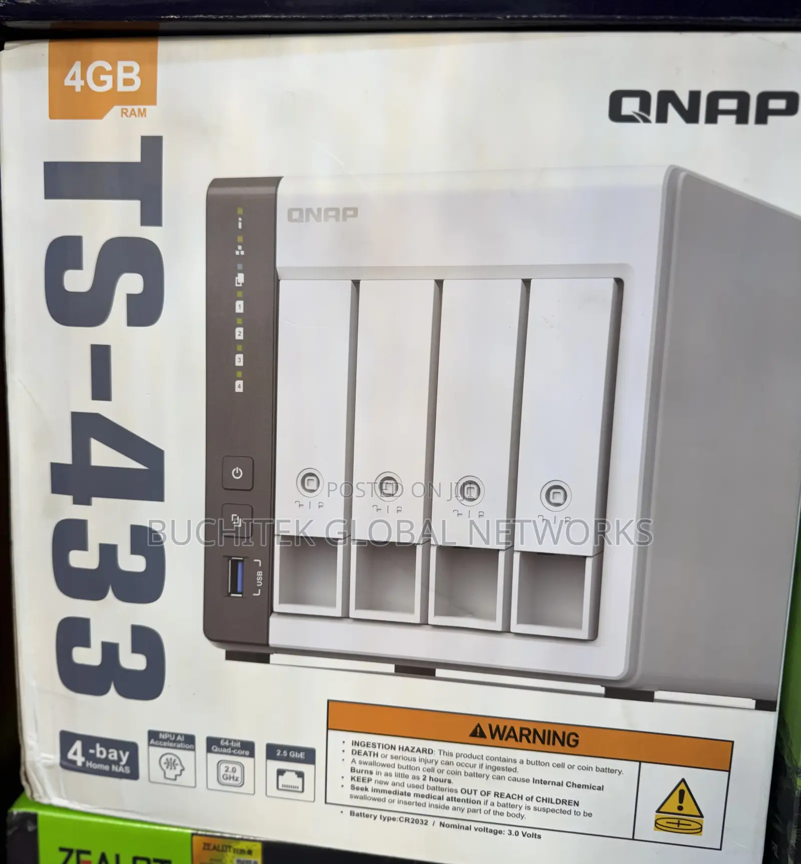 Qnap Ts-433-4g-Us 4 Bay Nas With Quad-Core Processor, 4 Gb Ddr4 Ram