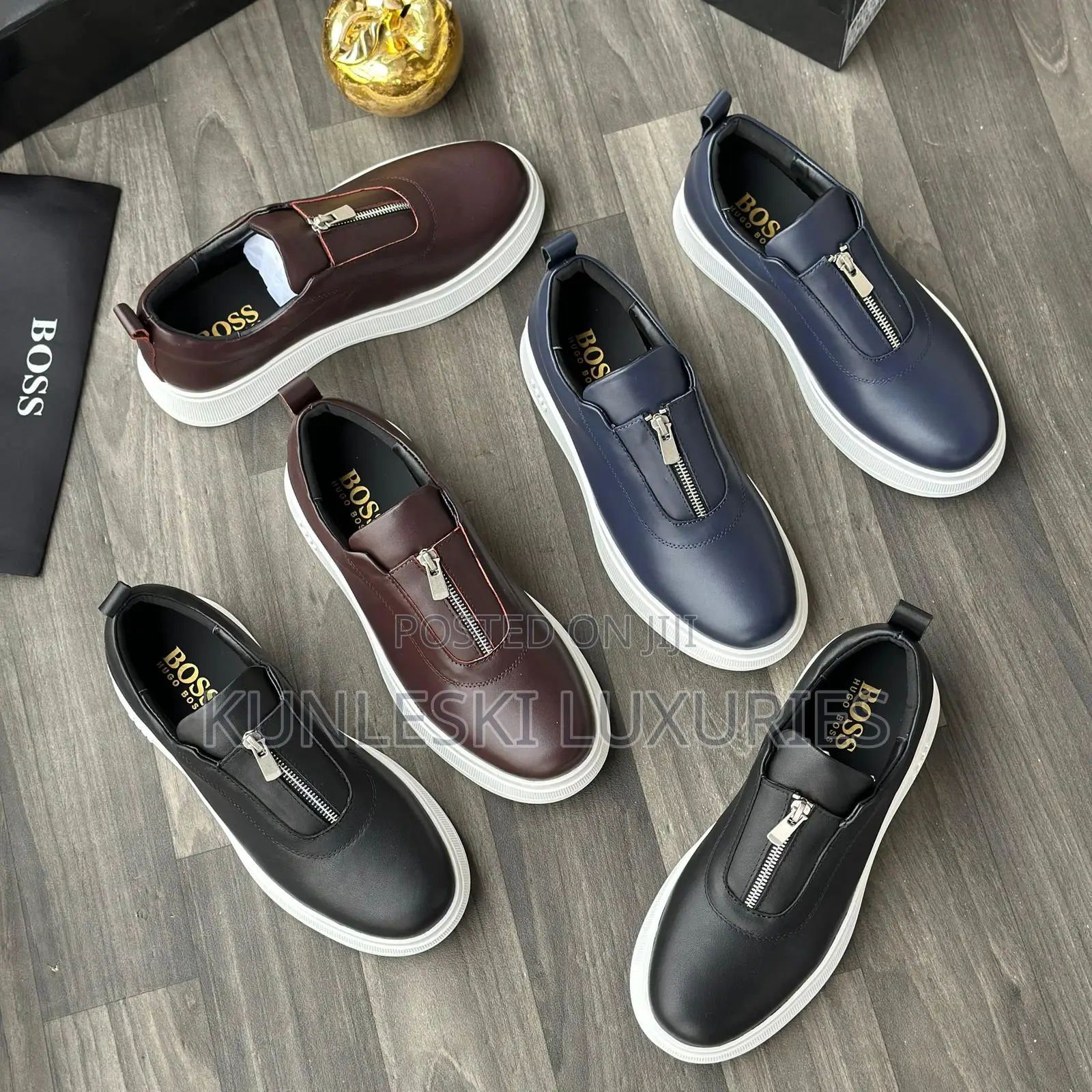 Original Boss Luxury Leather Sneakers For Men