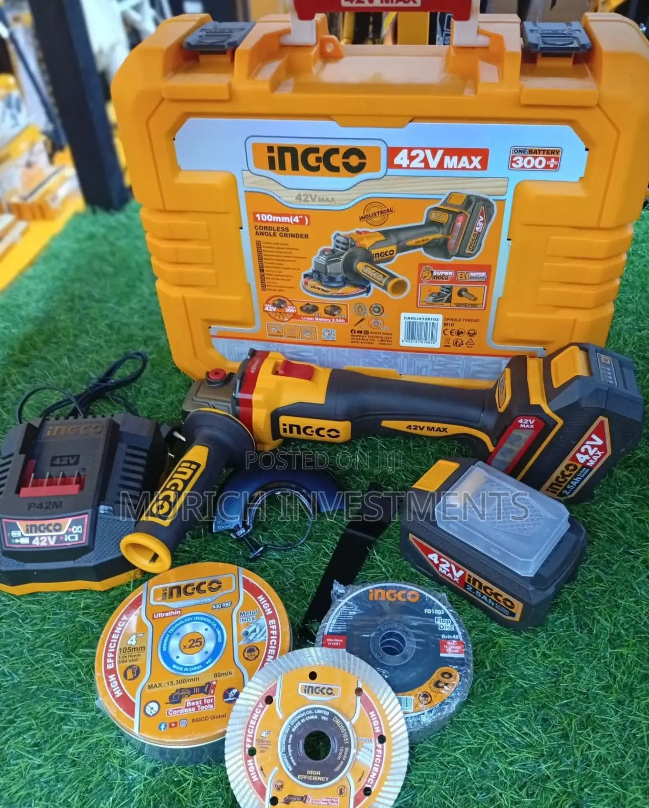 Ingco 42v 1280w Cordless Angle Grinder