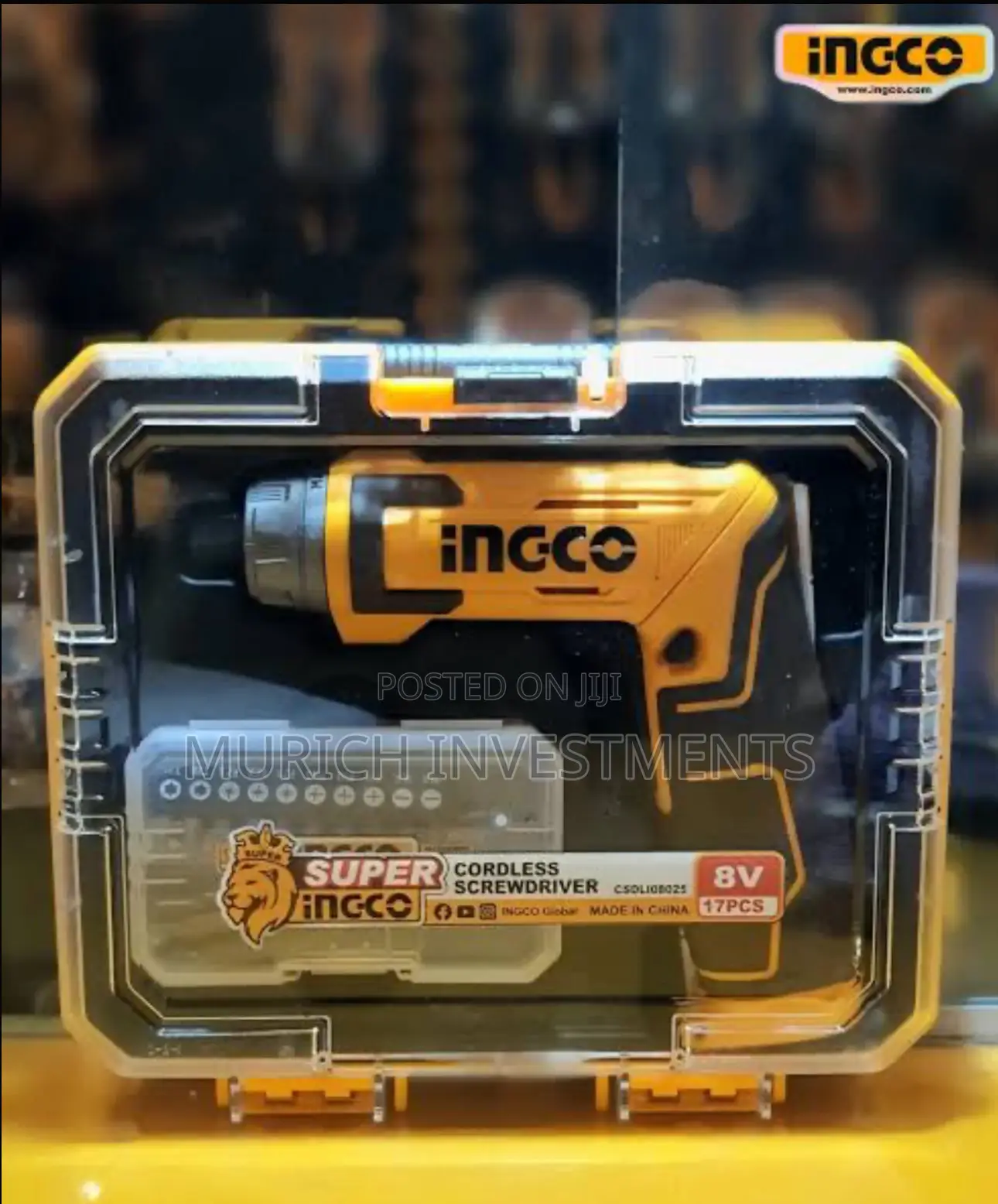 Ingco Cordless Screwdriver, Rechargeable Power Drill Driver Set, 6n.M