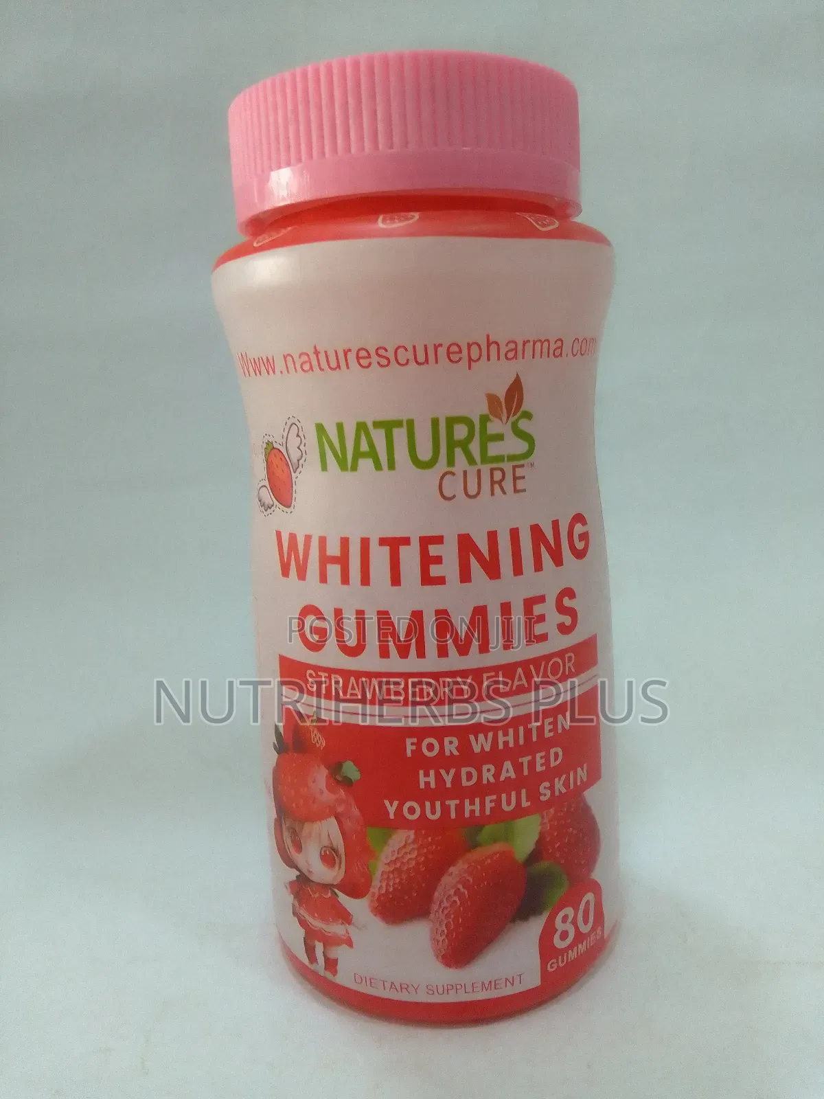 Natures Cure Whitening Gummies Strawberry Flavour: For Skin Whitening