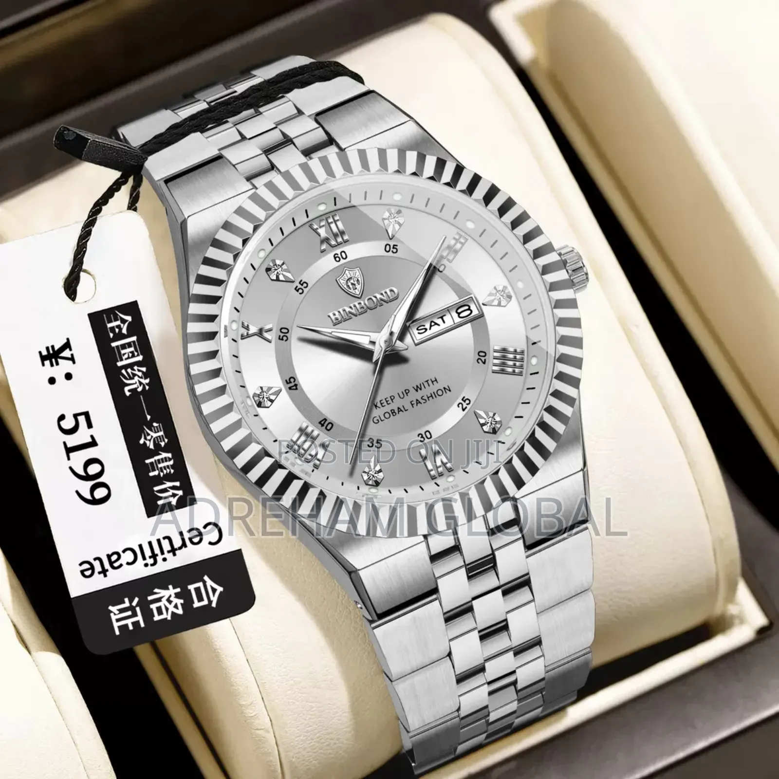Unisex Binbond Big Chain Watch (Sliver)