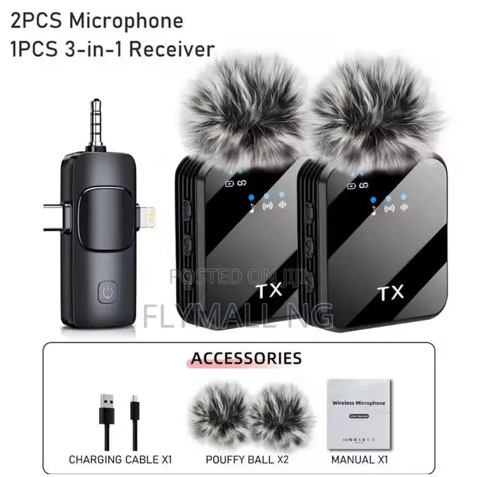 F11-2 Dual Noise Cancelling Wireless Microphone for iPhone Typec Aux