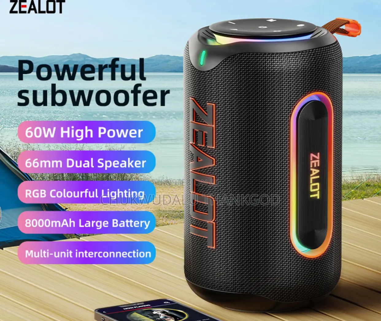 Zealot Mp1 Portable Wireless Bluetooth Speaker