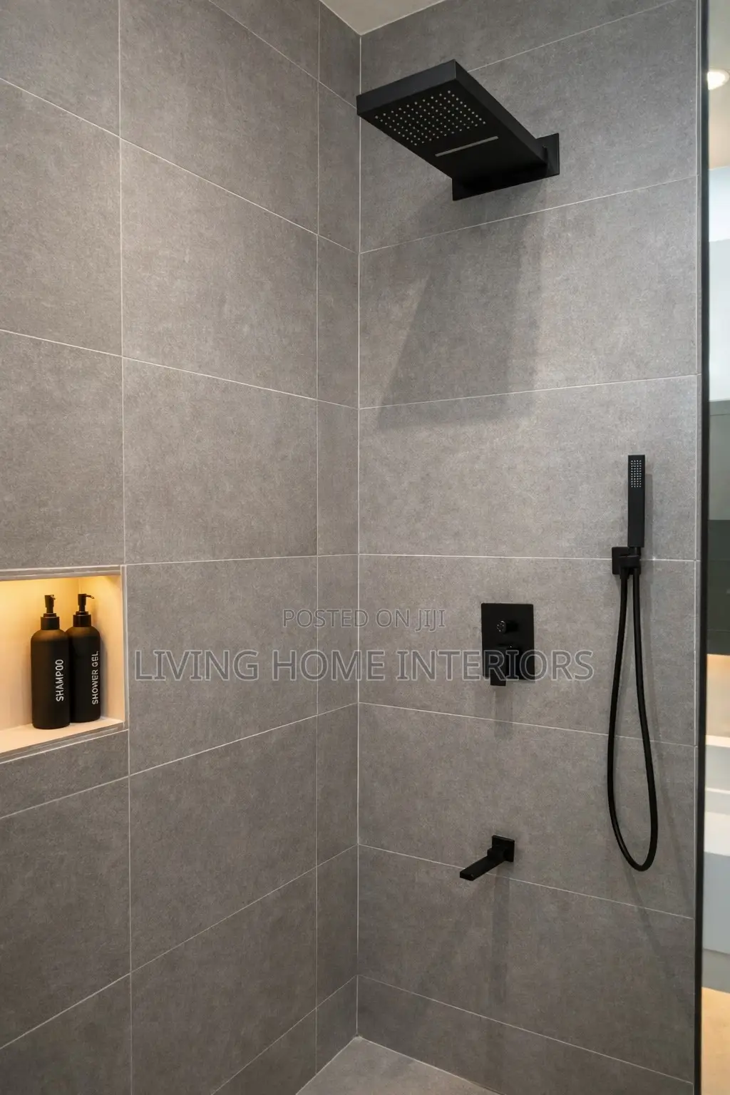 Matt Black 5 Way Conceal Shower With Rain Fall Rose