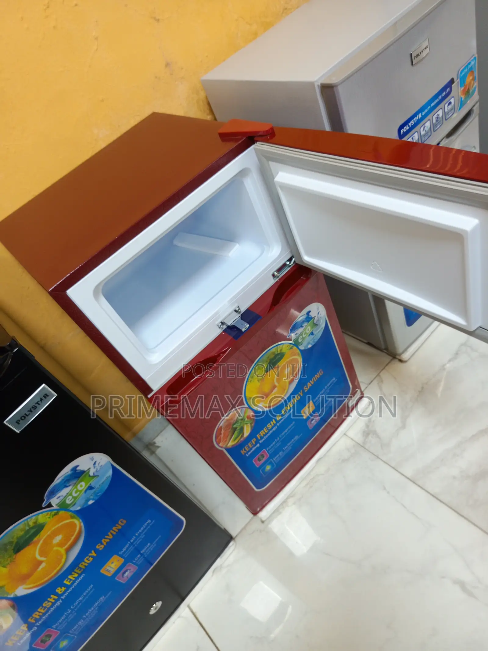 Polystar Red 90 Litres Double Door Refrigerator – Bs Plug Ready