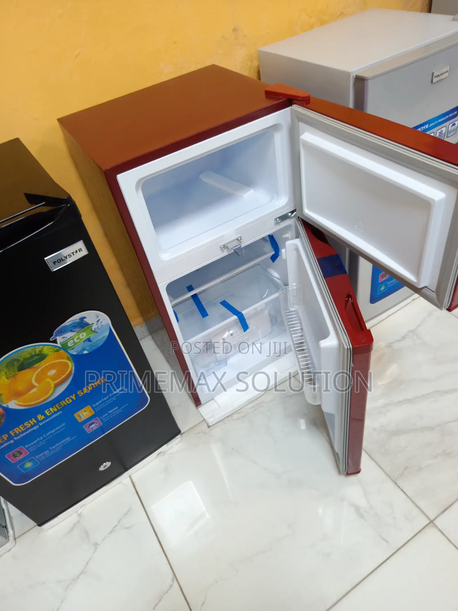 Polystar Double Door 90l Refrigerator Red – Fast Delivery