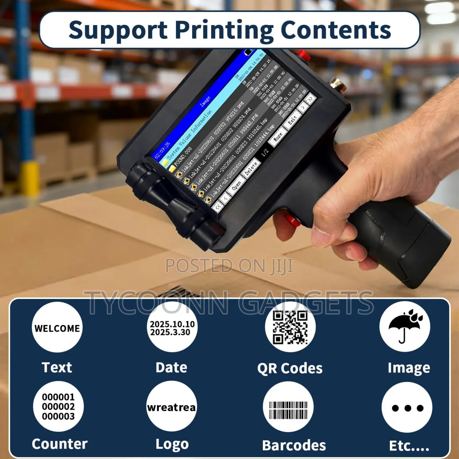 Portable Handheld Inkjet Printer for Date, Qr Code, Barcodes Logos Etc