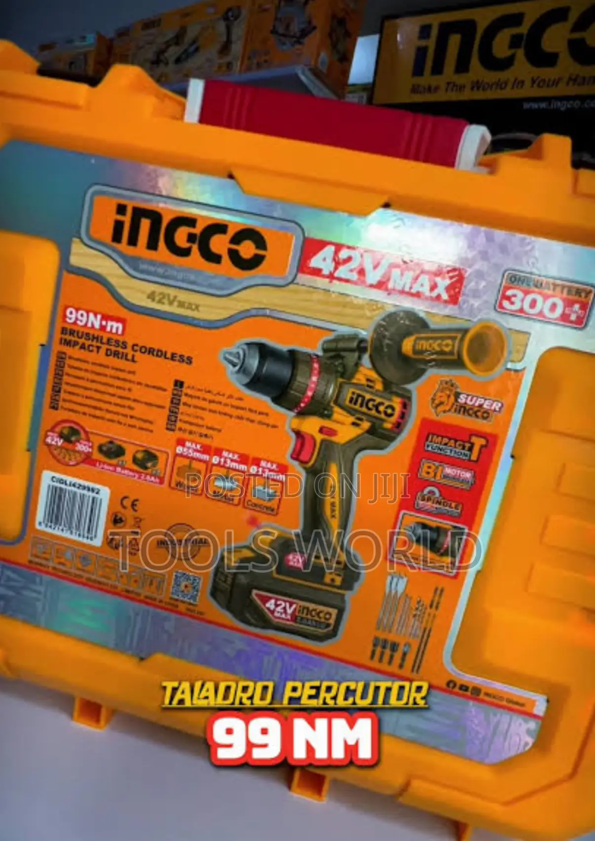 Ingco 99nm 42v Brushless Compact Impact Drill – (Complete Kit)