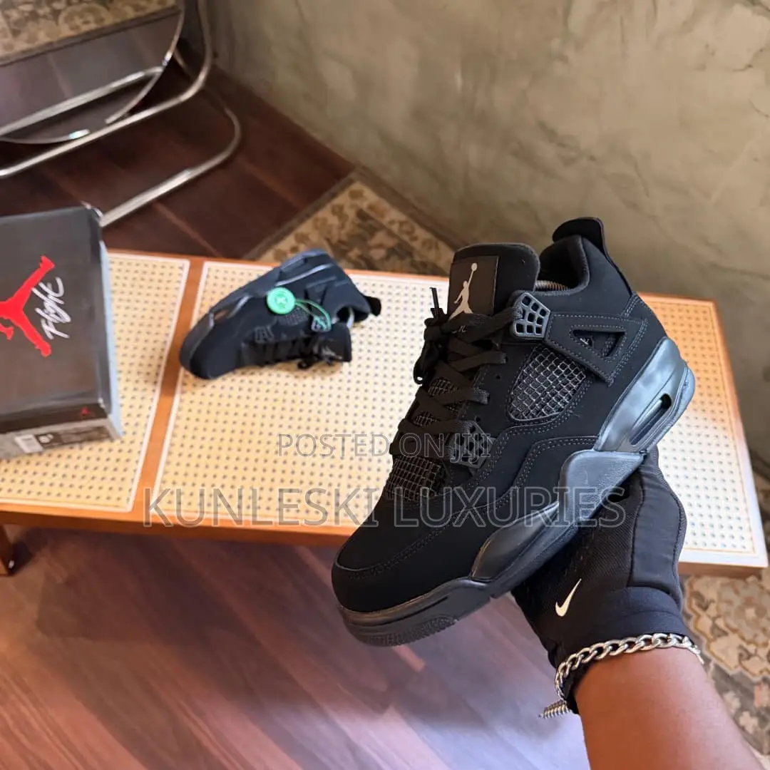 Original Air Jordan 4 Retro Black Cat Sneakers