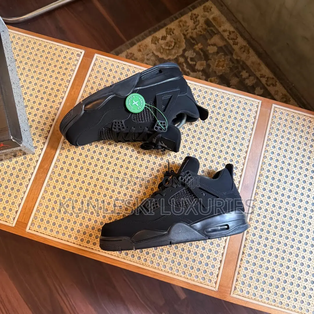 Original Air Jordan 4 Retro Black Cat Sneakers