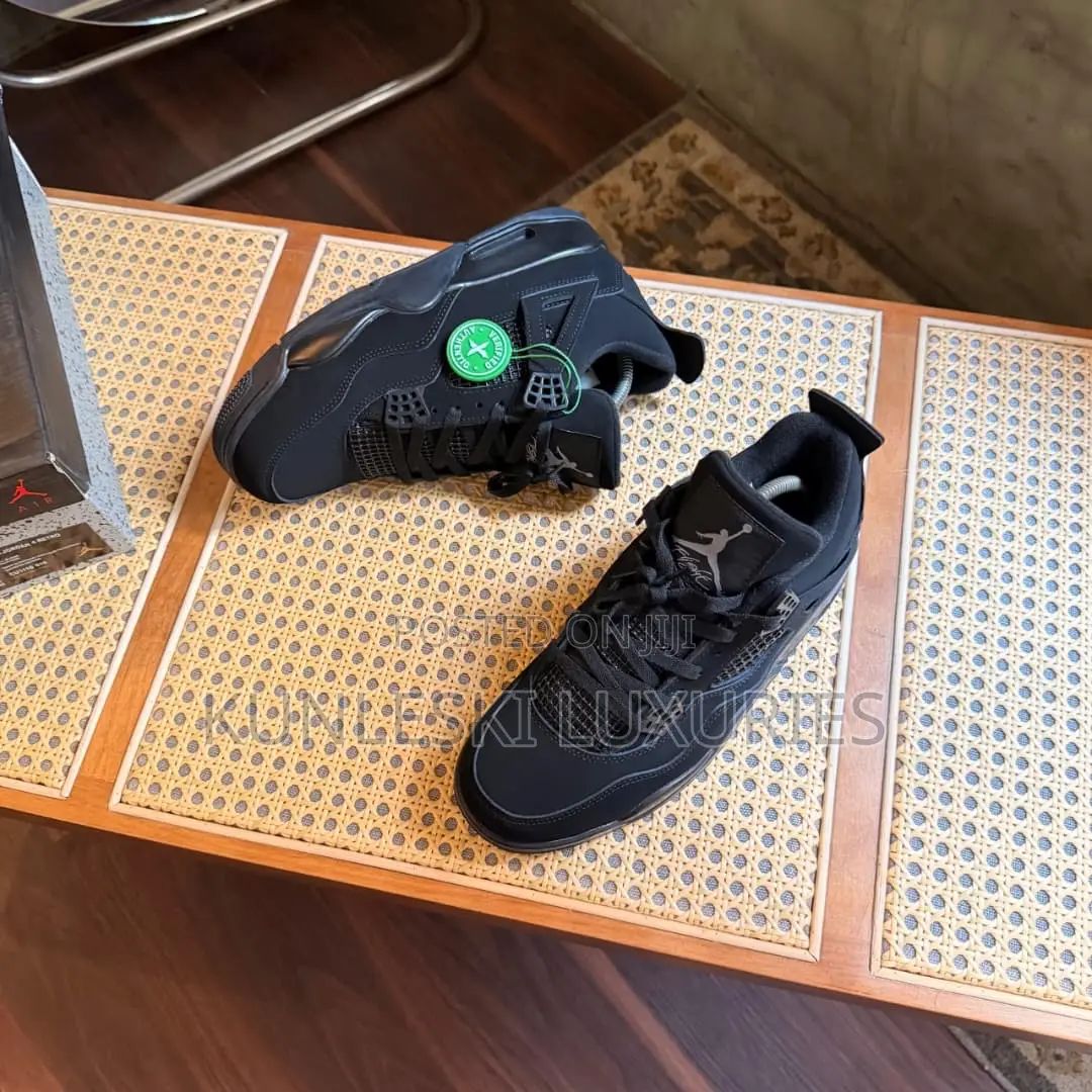 Original Air Jordan 4 Retro Black Cat Sneakers