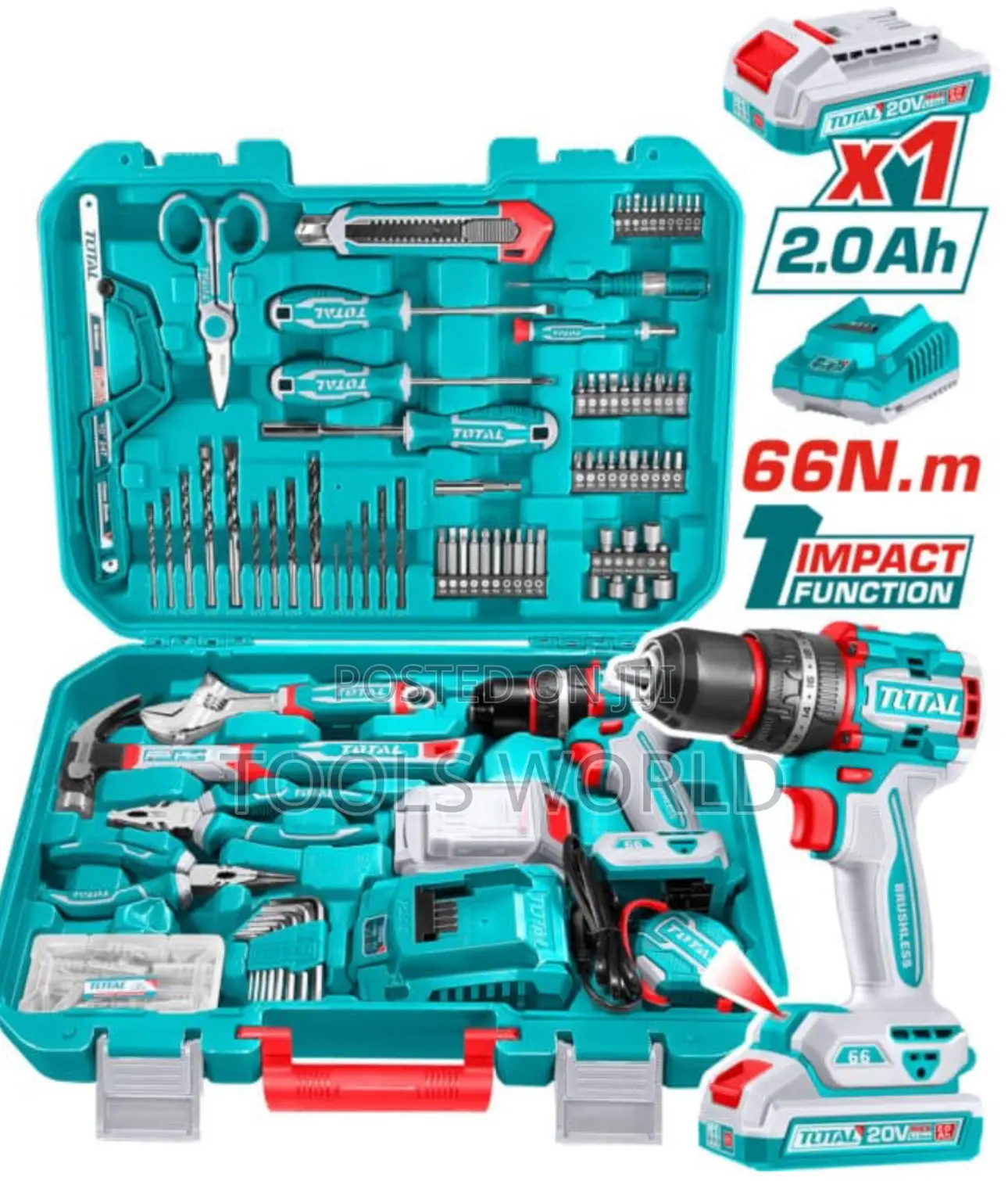 165pcs Tool Set + 20v Lithium-Ion Impact Drill – Thkthp11652