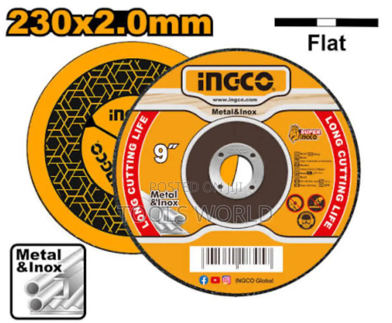 Ingco 230mm (9”) Abrasive Metal Cutting Discs – Heavy Duty