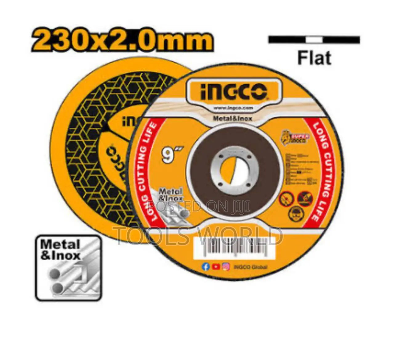 Ingco 230mm (9”) Abrasive Metal Cutting Discs – Heavy Duty