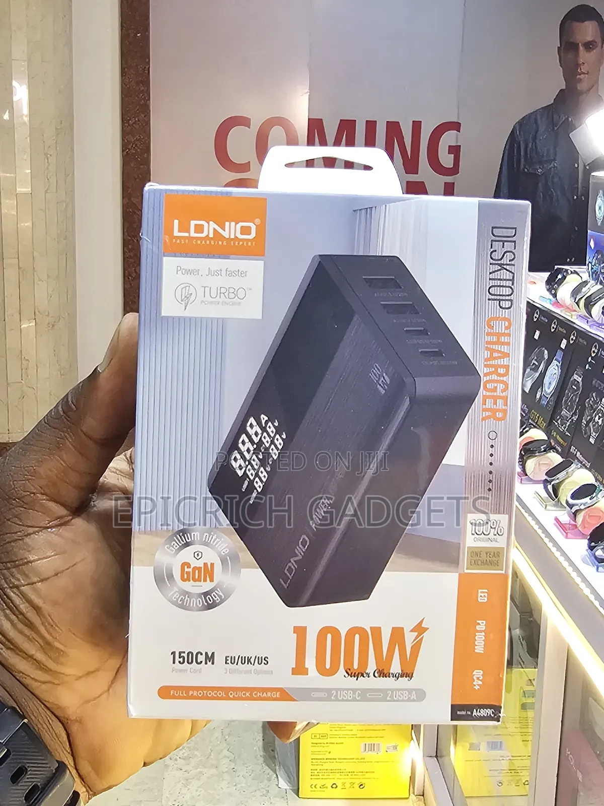 Ldnio 100w Gan Desktop Charger Universal Laptop 4-Port LCD Display