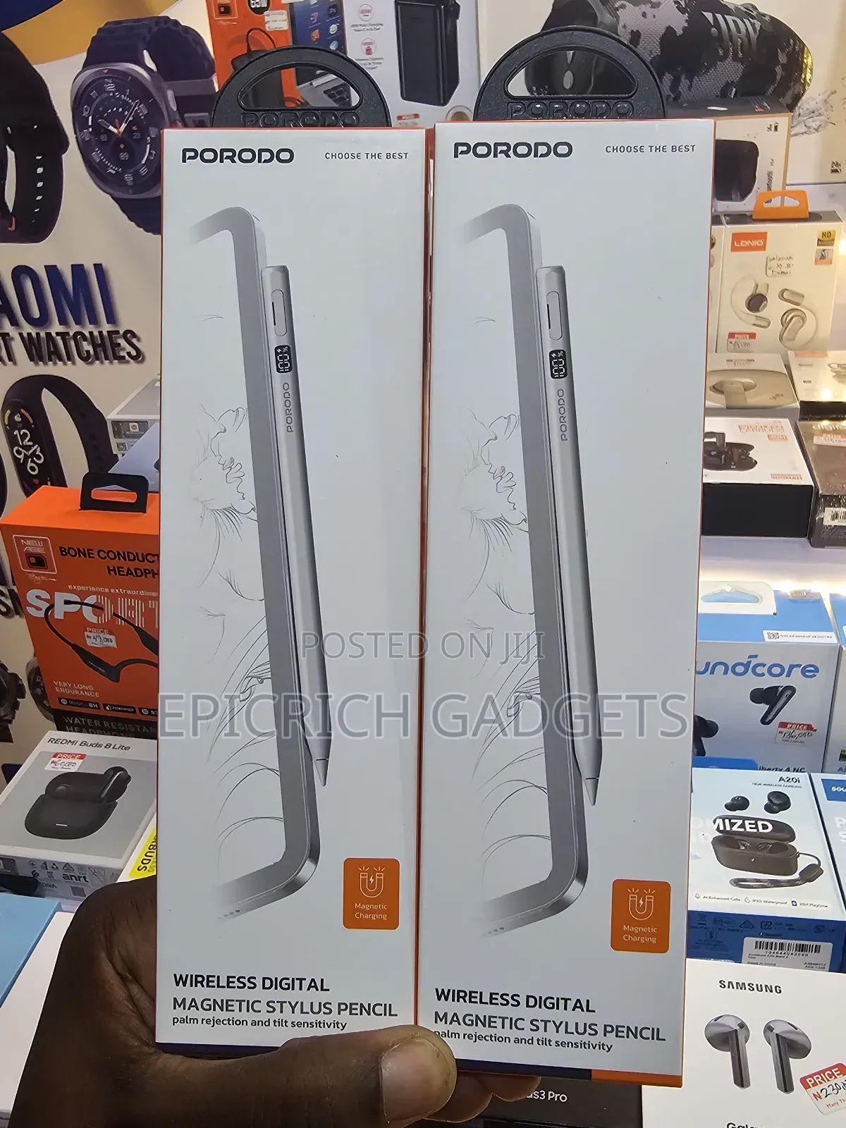 Porodo Wireless Digital Magnetic Stylus Pen for iPad 12hr Battery