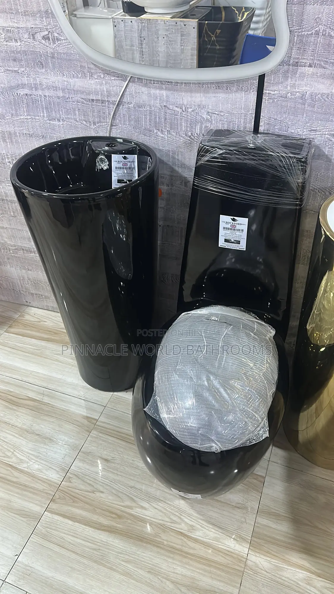 England Black Master Water Closet and Free Standing Basin