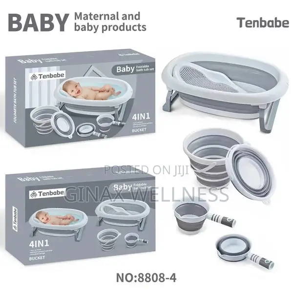Tenbabe 4-in-1 Baby Foldable Bathing Set With Free Baby Diapers